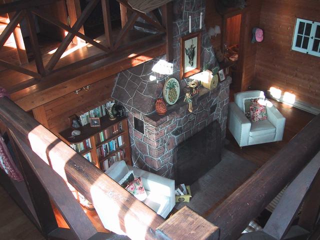 Livingroom Fireplace View from Upstairs